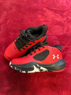 Under Armour Kids Red and Black High-Top Sneakers